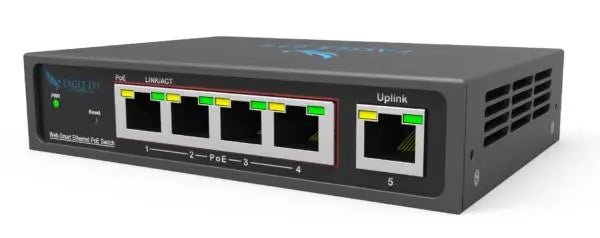 Eagle Eye Networks 4 Port Managed POE+, with 100M Uplink - Avenger Security