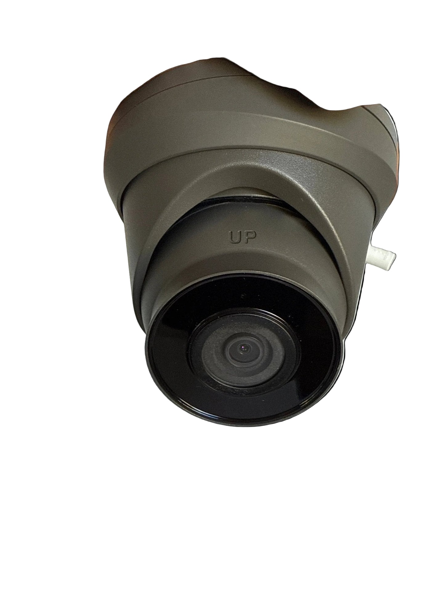 4MP grey turret security camera with built-in microphone, 2.8mm lens, PoE power and ONVIF support