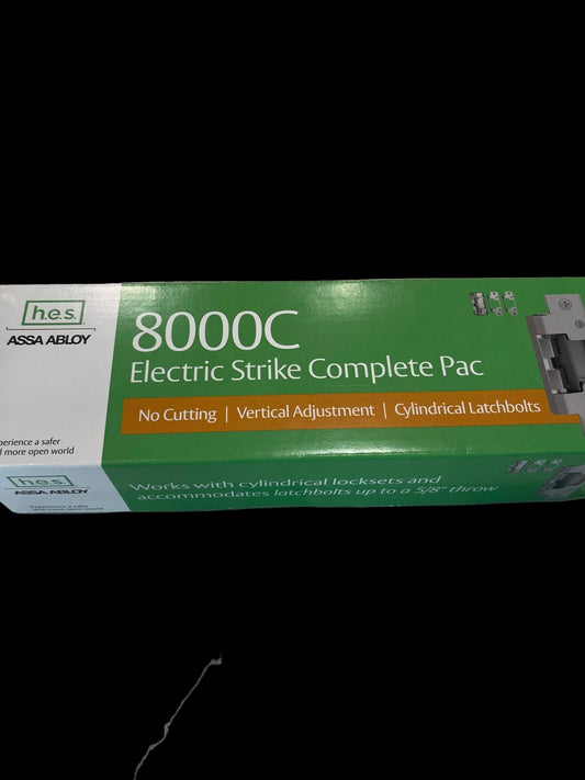 HES 8000C no cut strike installed on a commercial door frame